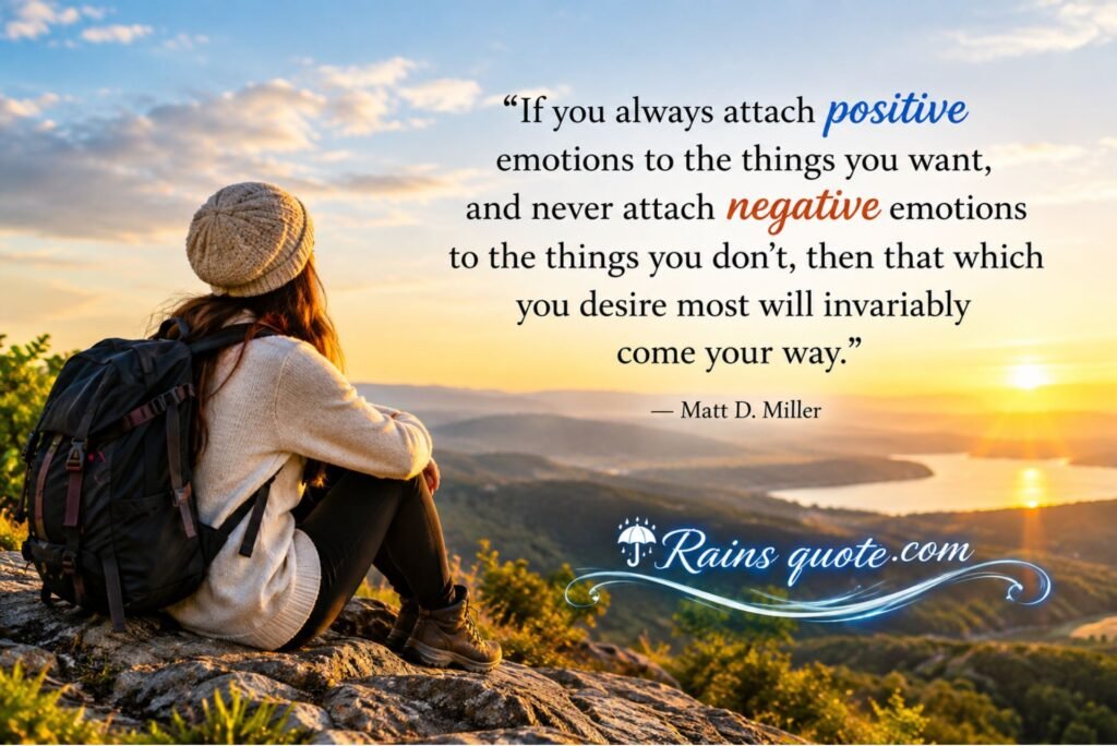 “If you always attach positive emotions to the things you want, and never attach negative emotions to the things you don't, then that which you desire most will invariably come your way.”