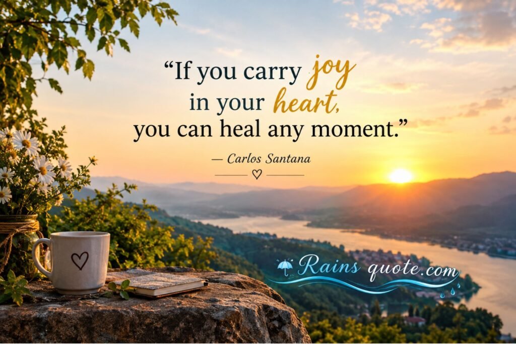 “If you carry joy in your heart, you can heal any moment.”