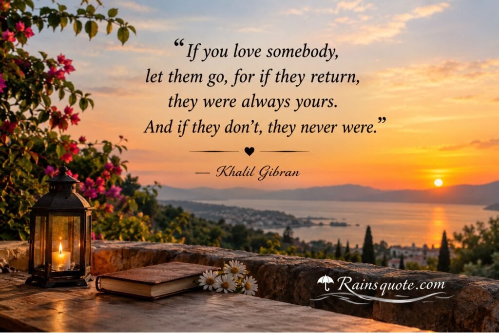 “If you love somebody, let them go, for if they return, they were always yours. And if they don't, they never were.”