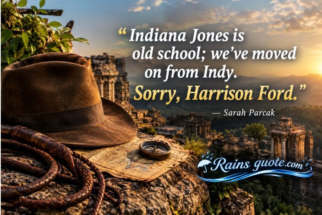 Indiana Jones is old school; we've moved on from Indy. Sorry, Harrison Ford.”