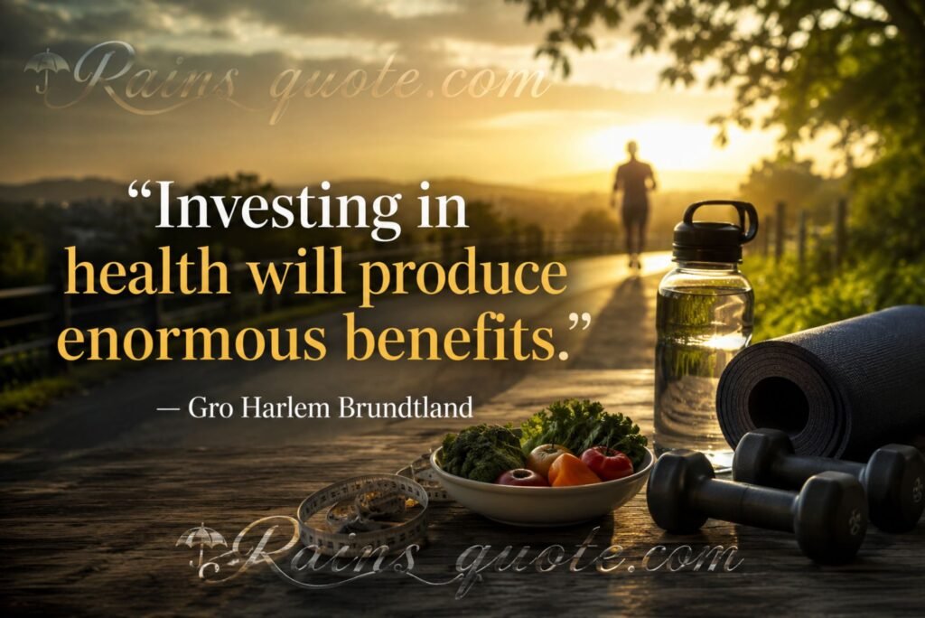 “Investing in health will produce enormous benefits.”