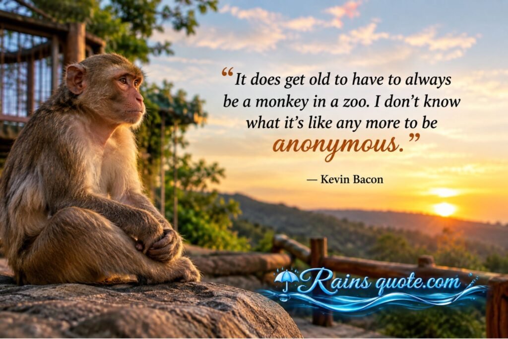 “It does get old to have to always be a monkey in a zoo. I don't know what it's like any more to be anonymous.”