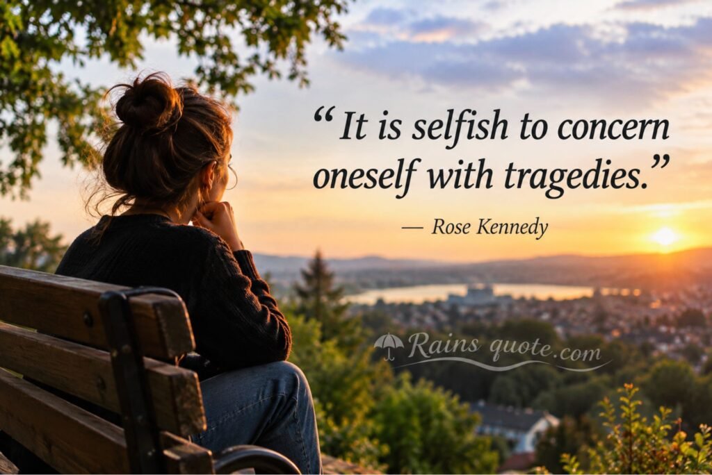 “It is selfish to concern oneself with tragedies.”