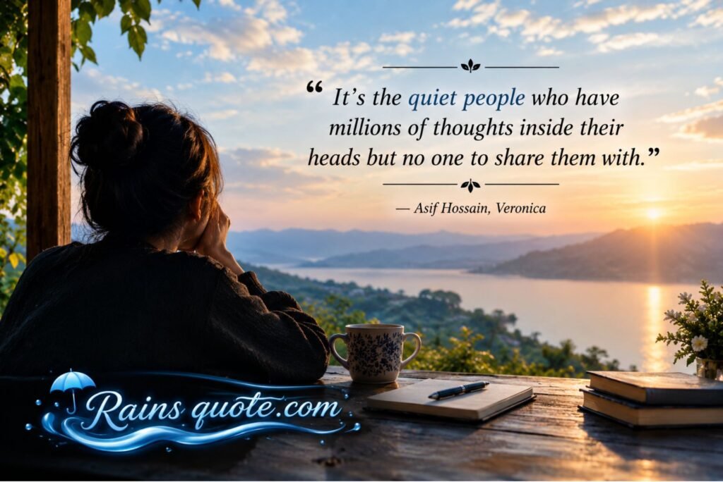 It’s the quiet people who have millions of thoughts inside their heads but no one to share them with.”