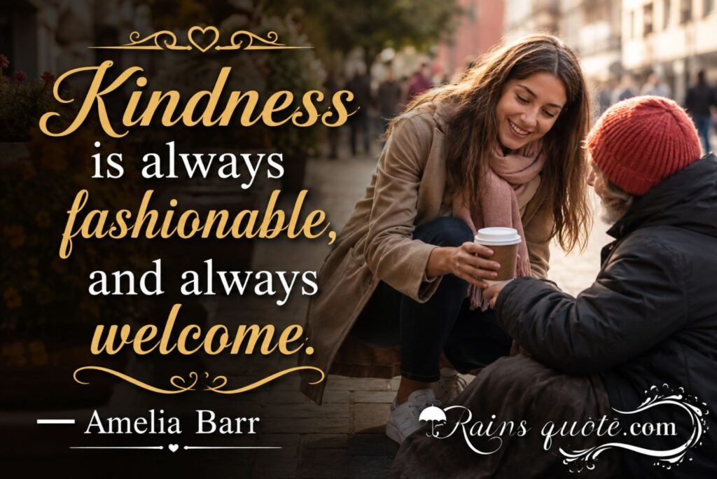 “Kindness is always fashionable, and always welcome.”