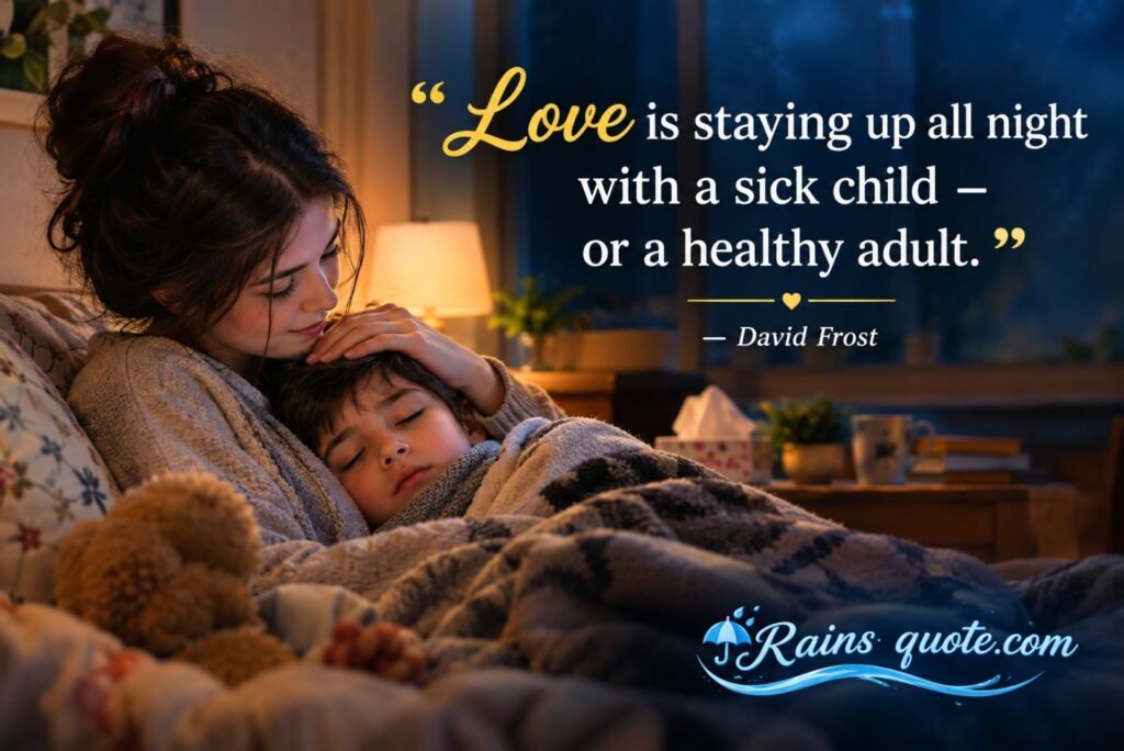 “Love is staying up all night with a sick child - or a healthy adult.”