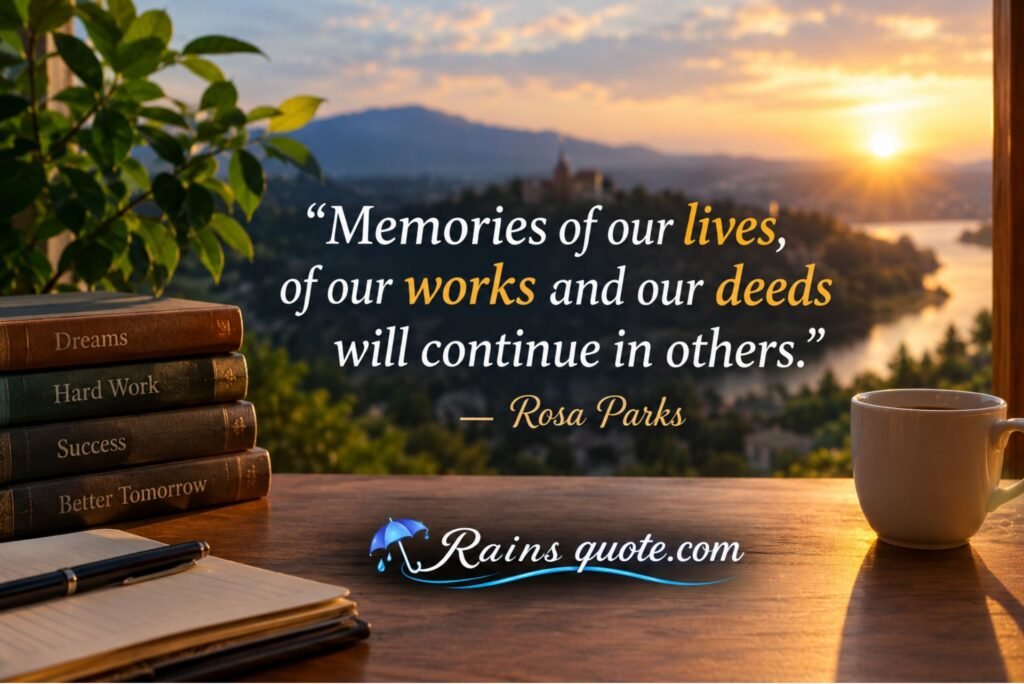 “Memories of our lives, of our works and our deeds will continue in others.”
