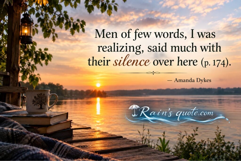 “Men of few words, I was realizing, said much with their silence over here (p. 174).”