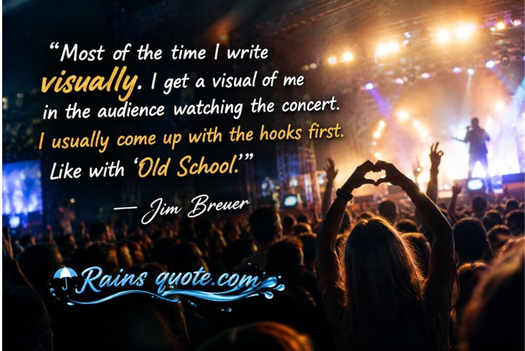 “Most of the time I write visually. I get a visual of me in the audience watching the concert. I usually come up with the hooks first. Like with 'Old School.'”