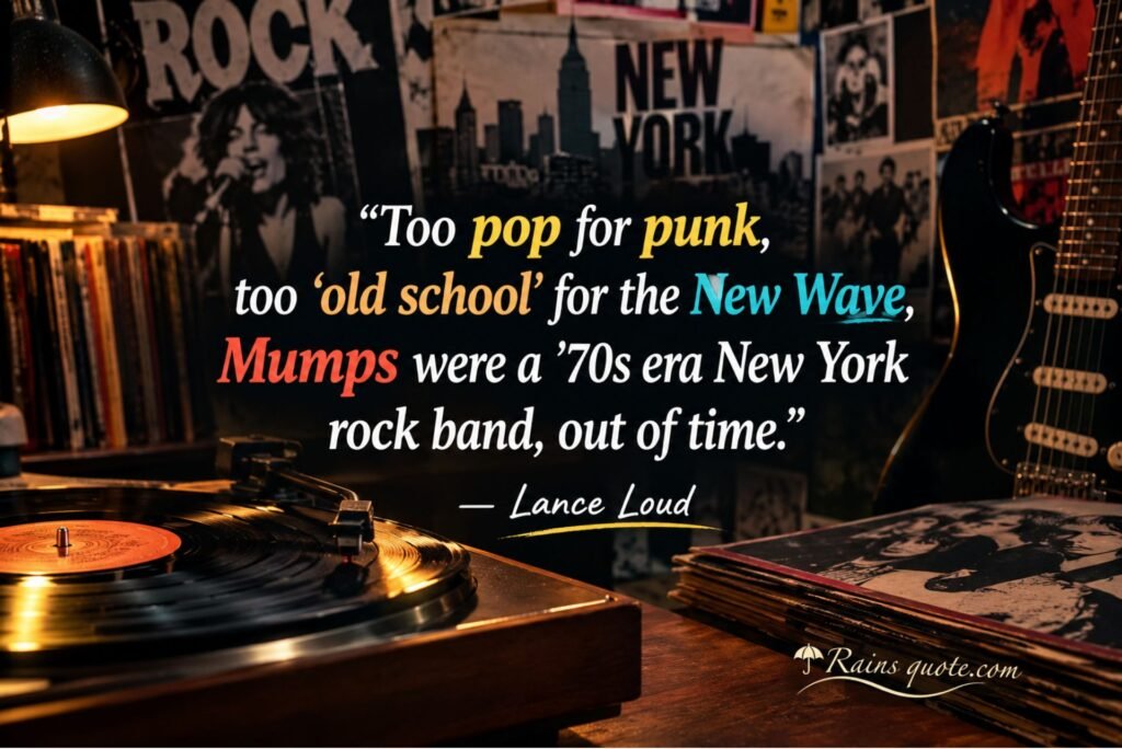 “Too pop for punk, too 'old school' for the New Wave, Mumps were a '70s era New York rock band, out of time.”