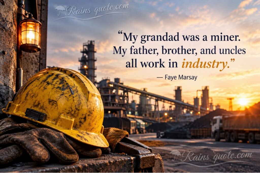 “My grandad was a miner. My father, brother, and uncles all work in industry.”