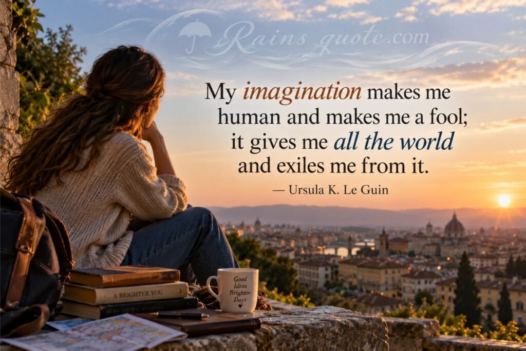 “My imagination makes me human and makes me a fool; it gives me all the world and exiles me from it.”