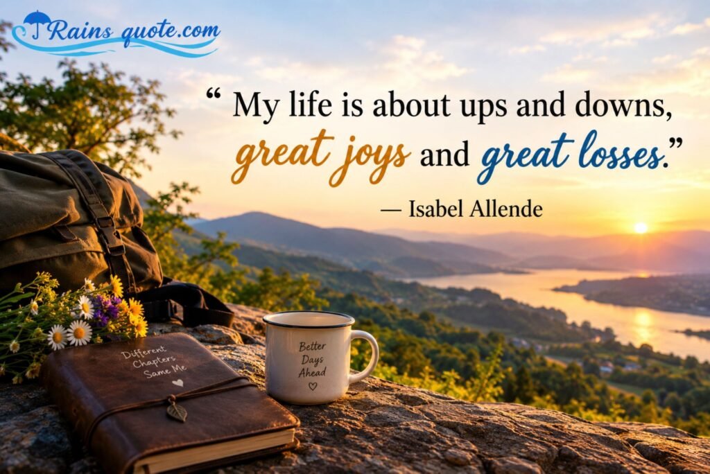 “My life is about ups and downs, great joys and great losses.”