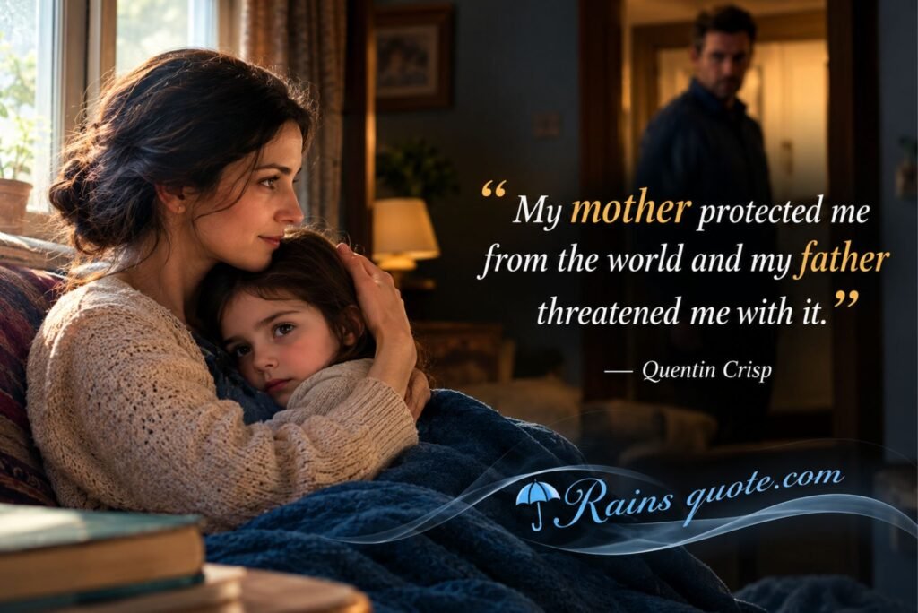 “My mother protected me from the world and my father threatened me with it.”