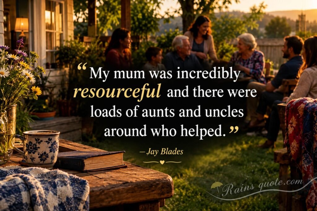“My mum was incredibly resourceful and there were loads of aunts and uncles around who helped.”