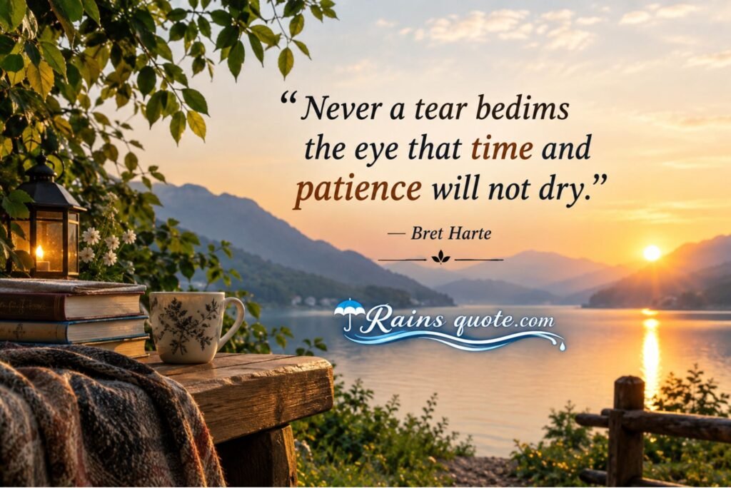 “Never a tear bedims the eye that time and patience will not dry.”