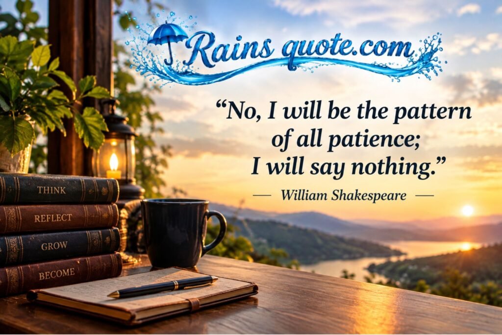 “No, I will be the pattern of all patience; I will say nothing.”