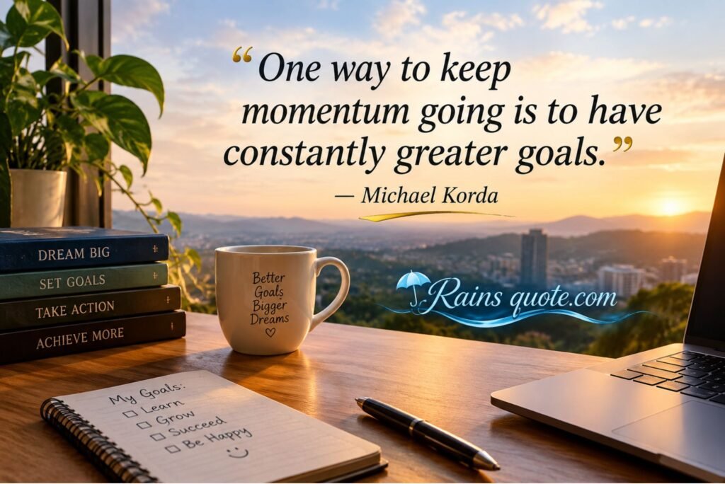 “One way to keep momentum going is to have constantly greater goals.”