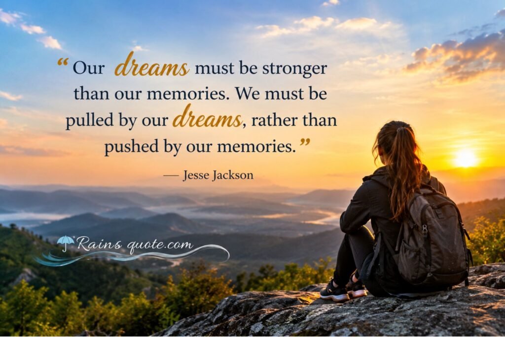 Our dreams must be stronger than our memories. We must be pulled by our dreams, rather than pushed by our memories.”