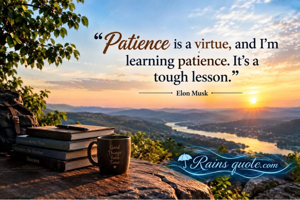 “Patience is a virtue, and I'm learning patience. It's a tough lesson.”