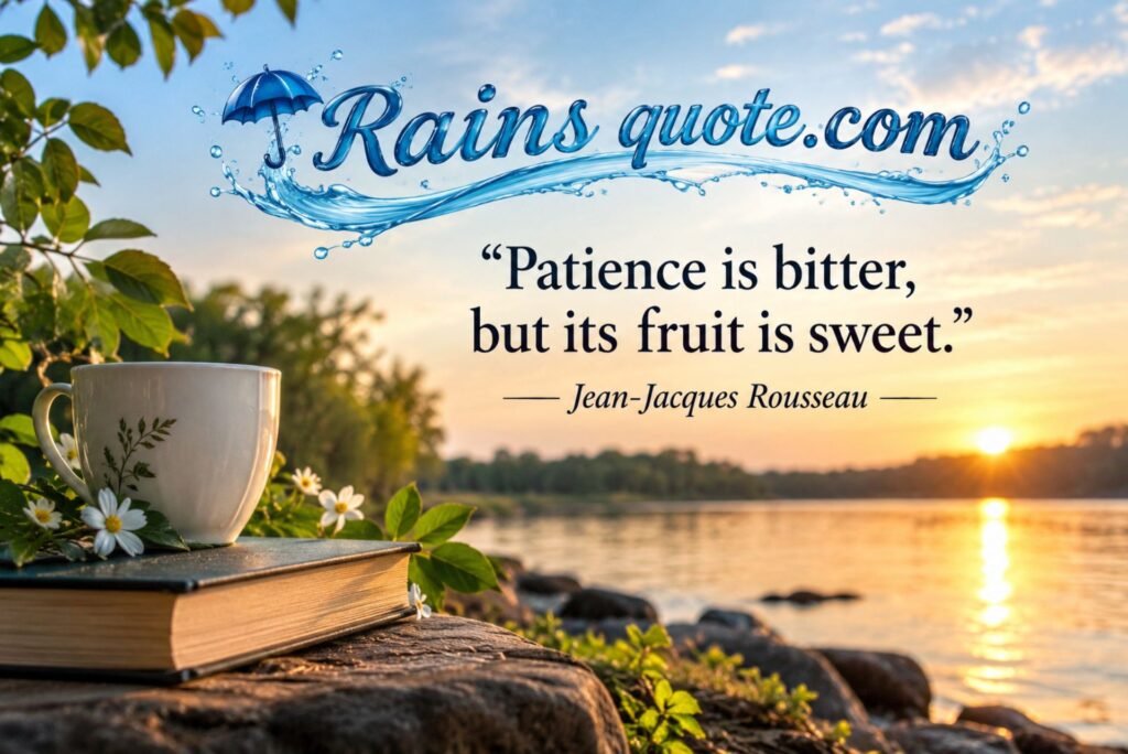 “Patience is bitter, but its fruit is sweet.”