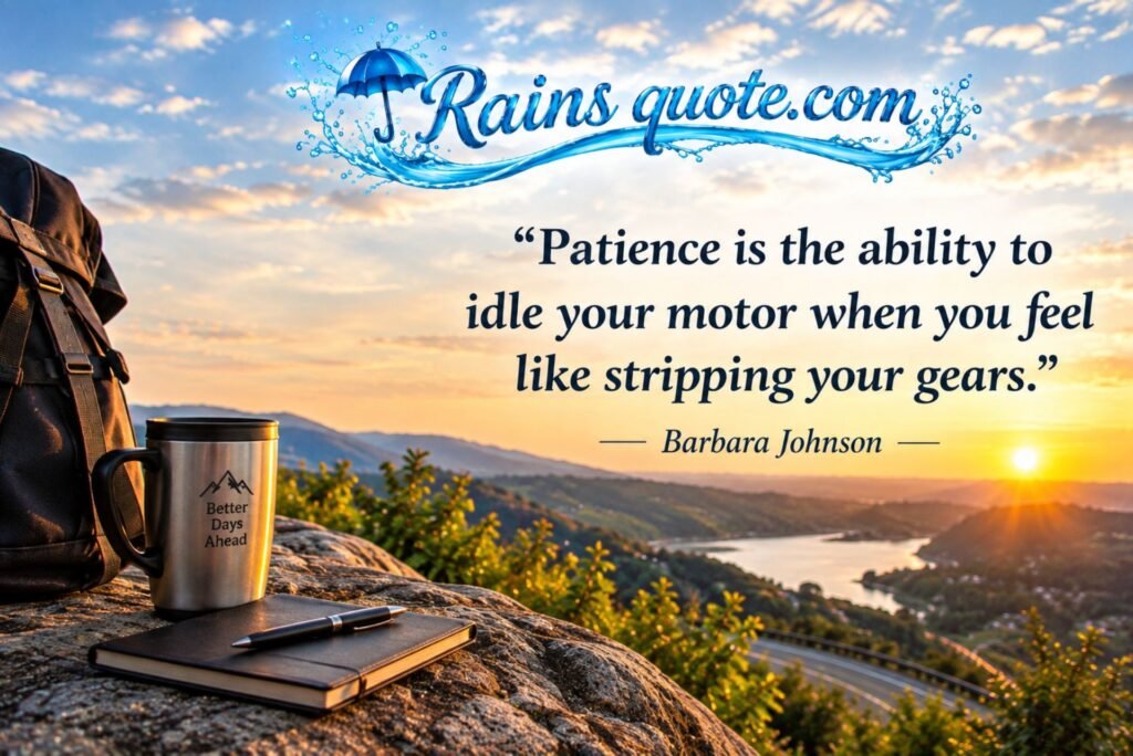 “Patience is the ability to idle your motor when you feel like stripping your gears.”