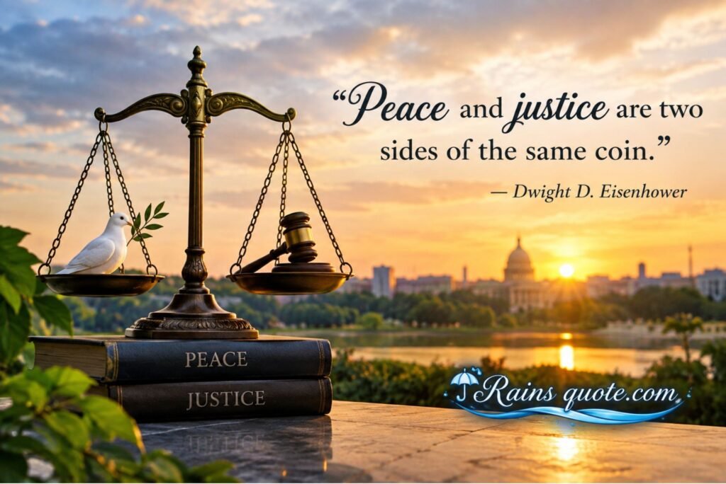 “Peace and justice are two sides of the same coin.”