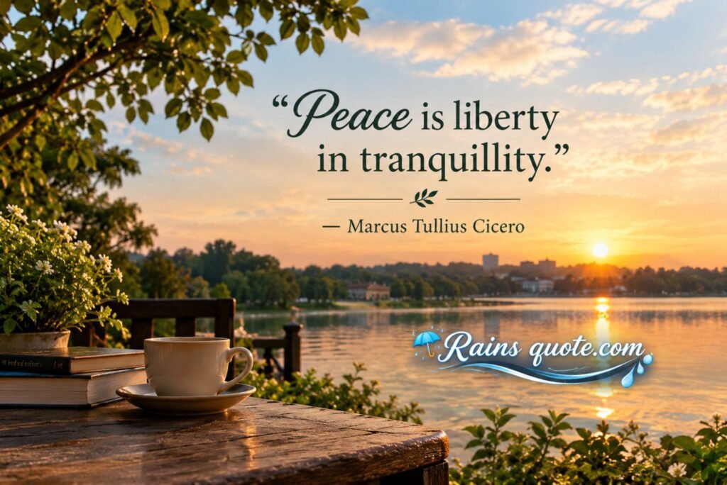 “Peace is liberty in tranquillity.”