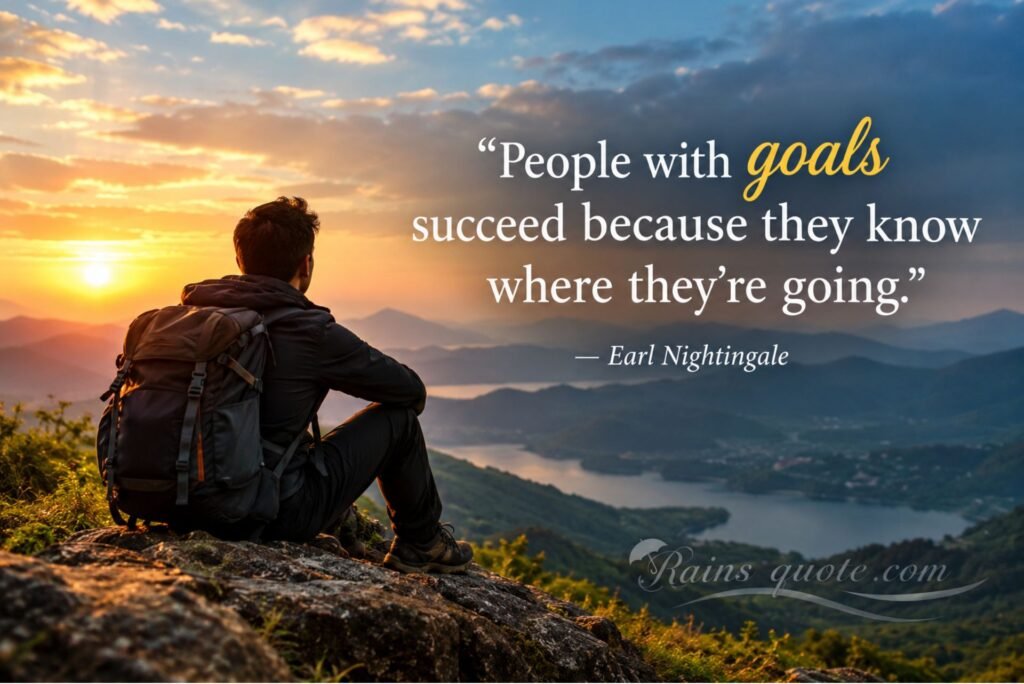 “People with goals succeed because they know where they're going.”