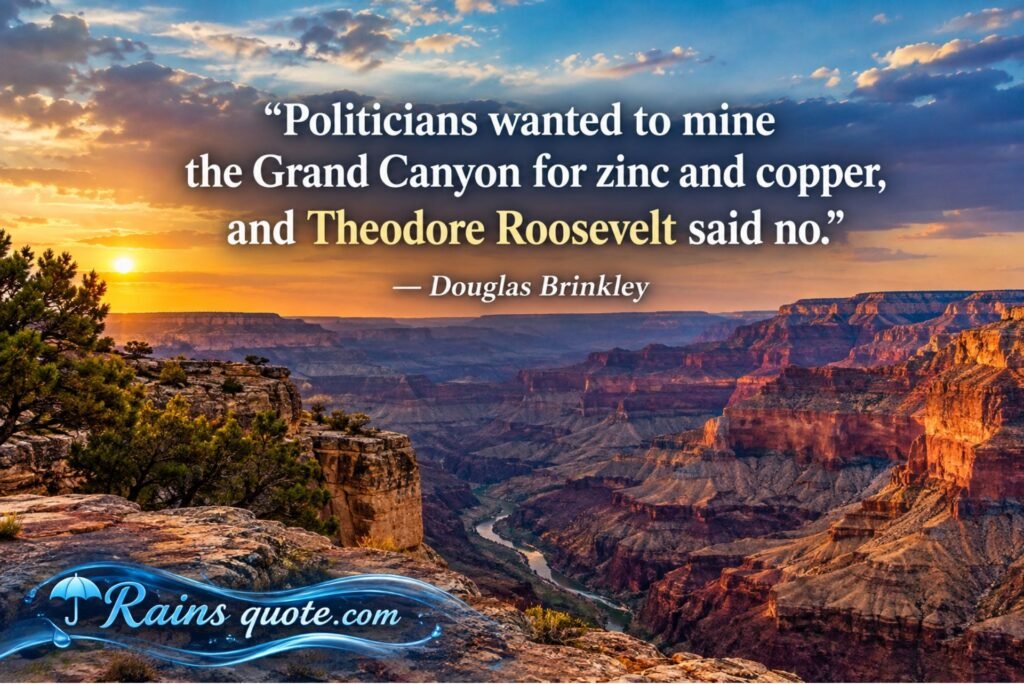 “Politicians wanted to mine the Grand Canyon for zinc and copper, and Theodore Roosevelt said no.”