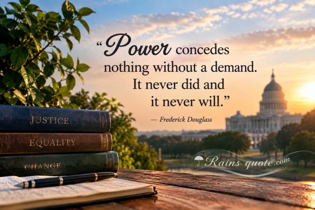 “Power concedes nothing without a demand. It never did and it never will.”
