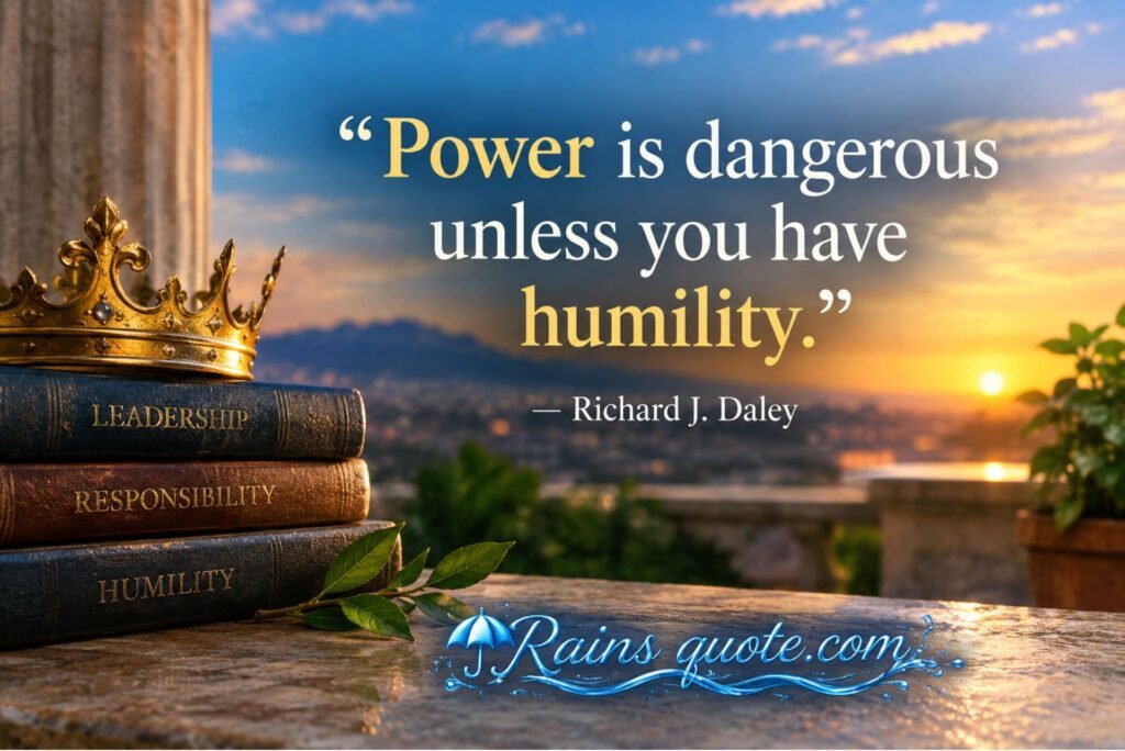 “Power is dangerous unless you have humility.”