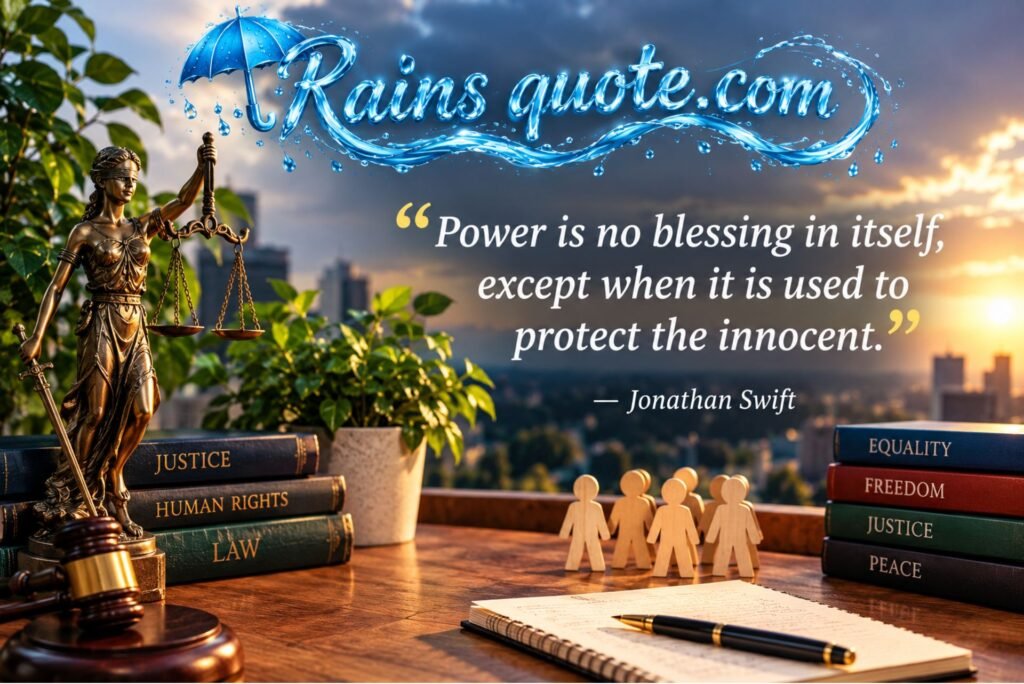 “Power is no blessing in itself, except when it is used to protect the innocent.”
