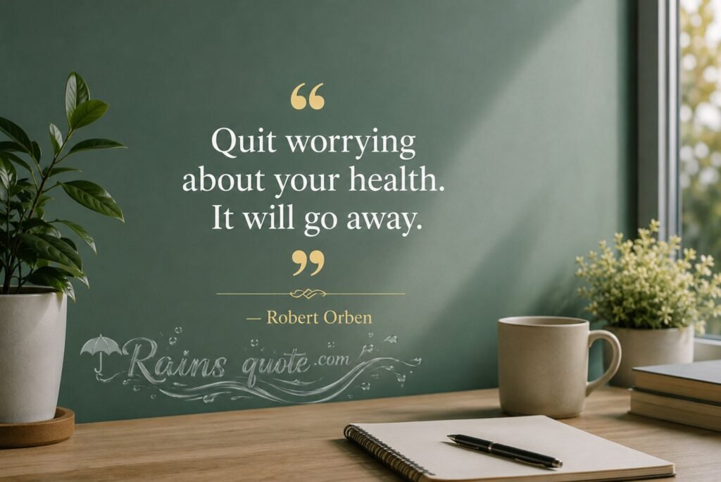 “Quit worrying about your health. It will go away.”