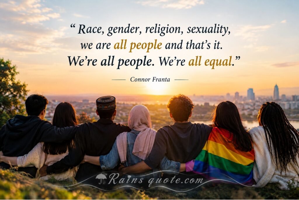 “Race, gender, religion, sexuality, we are all people and that's it. We're all people. We're all equal.”