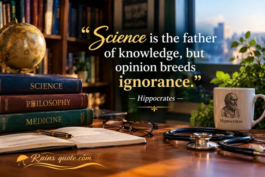 “Science is the father of knowledge, but opinion breeds ignorance.”