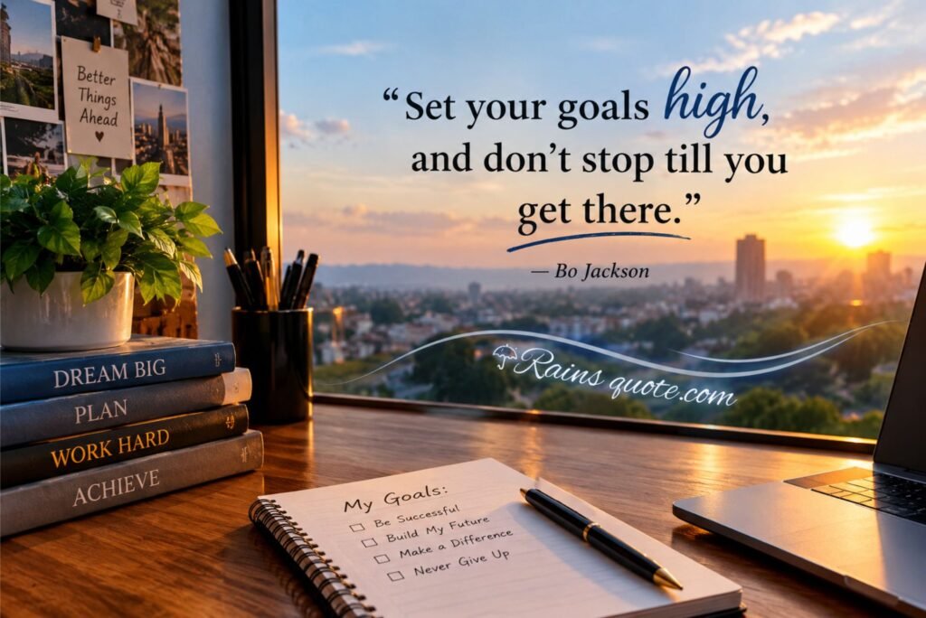 “Set your goals high, and don't stop till you get there.”