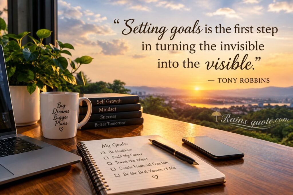 “Setting goals is the first step in turning the invisible into the visible.”