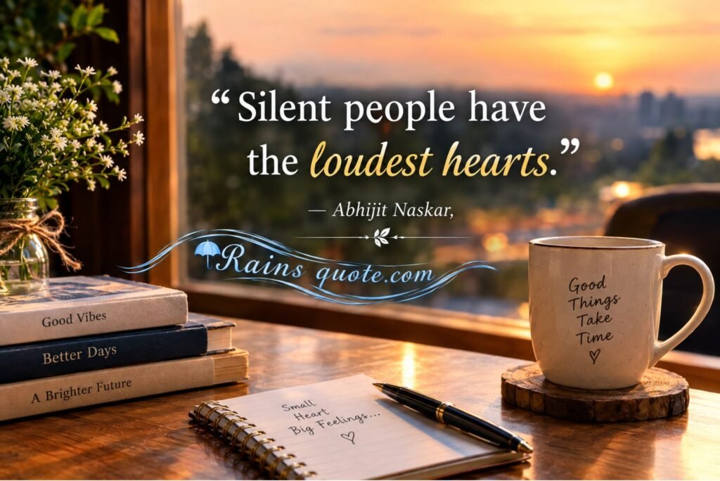 “Silent people have the loudest hearts.”