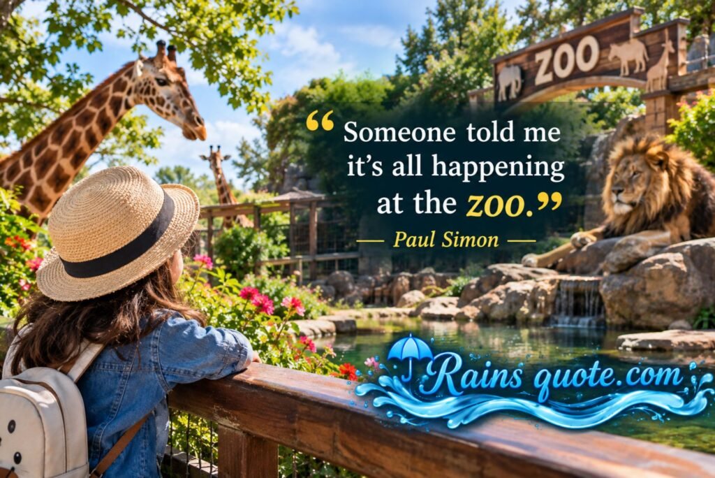 Someone told me it's all happening at the zoo.”