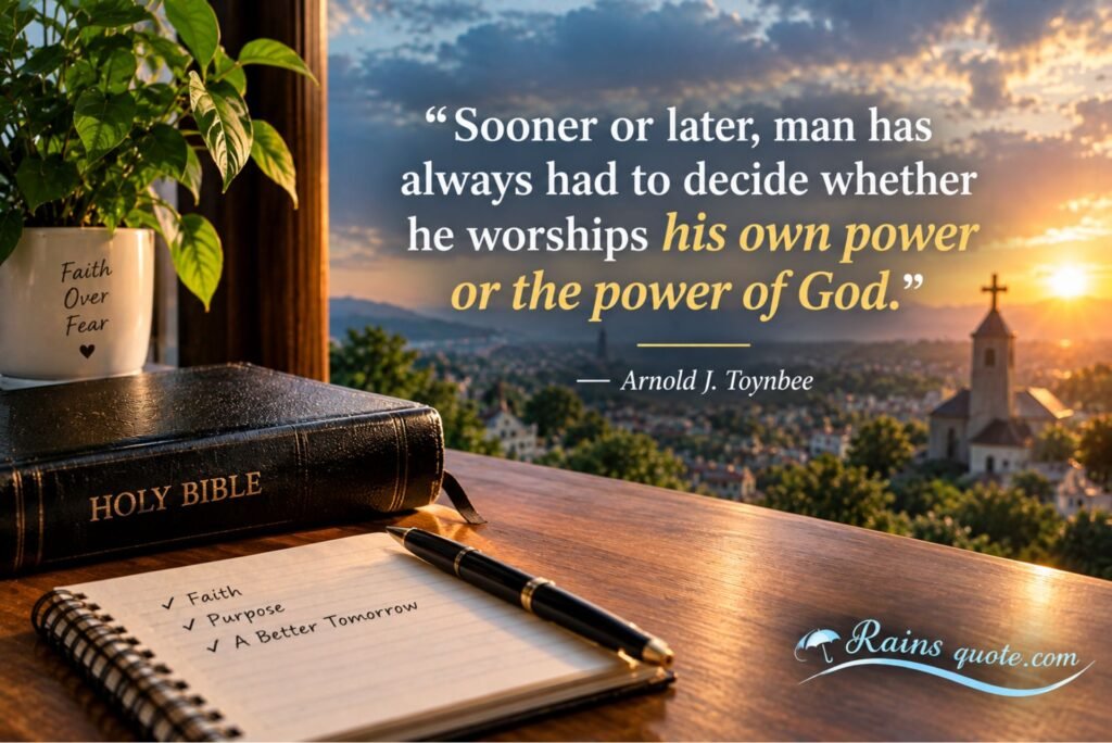 “Sooner or later, man has always had to decide whether he worships his own power or the power of God.”
