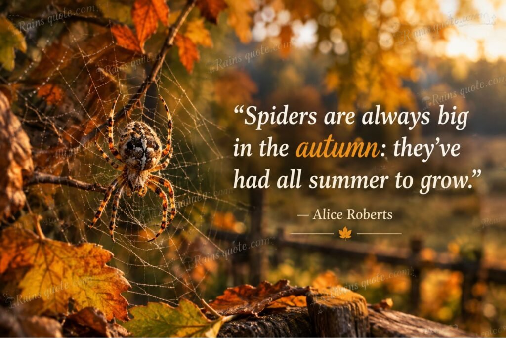 “Spiders are always big in the autumn: they've had all summer to grow.”
