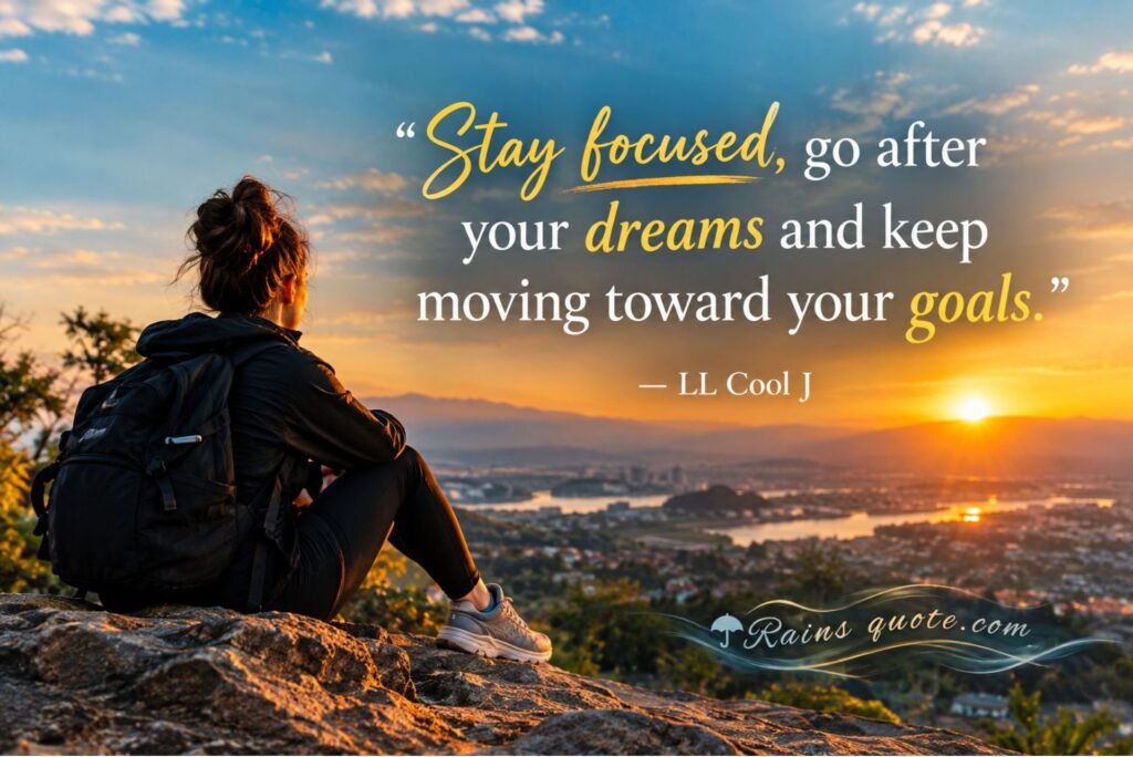 “Stay focused, go after your dreams and keep moving toward your goals.”