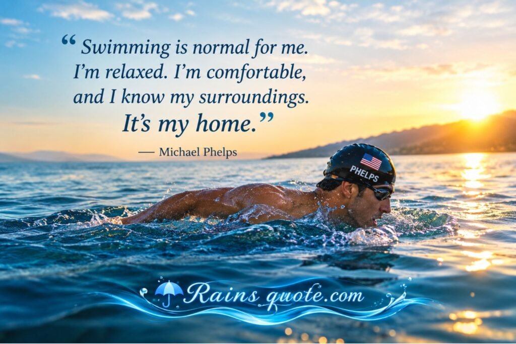 “Swimming is normal for me. I'm relaxed. I'm comfortable, and I know my surroundings. It's my home.”