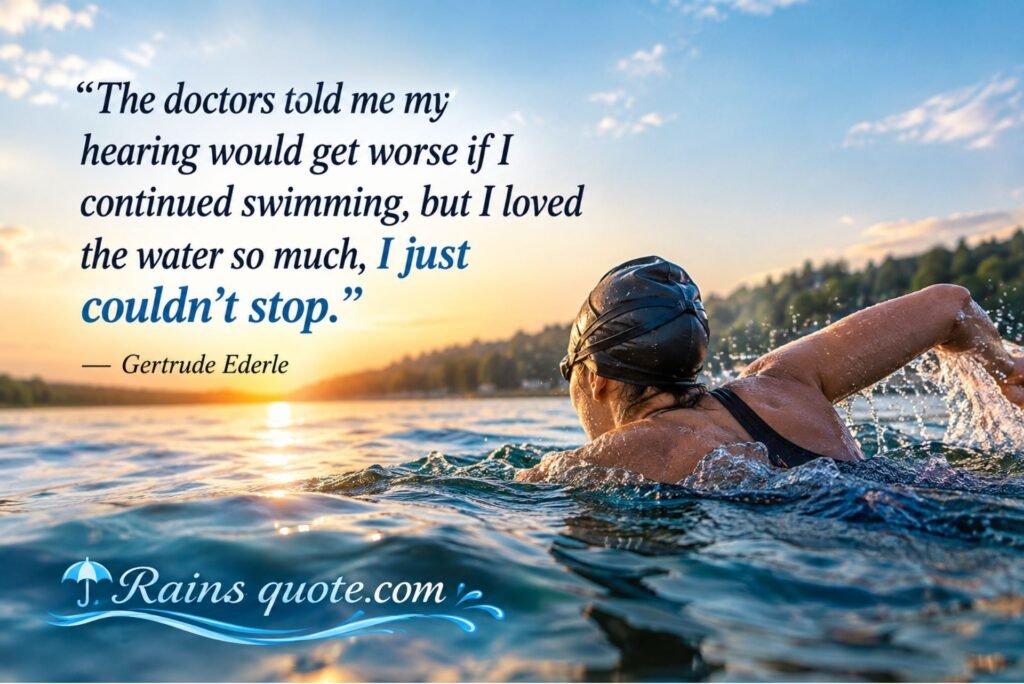 “The doctors told me my hearing would get worse if I continued swimming, but I loved the water so much, I just couldn't stop.”