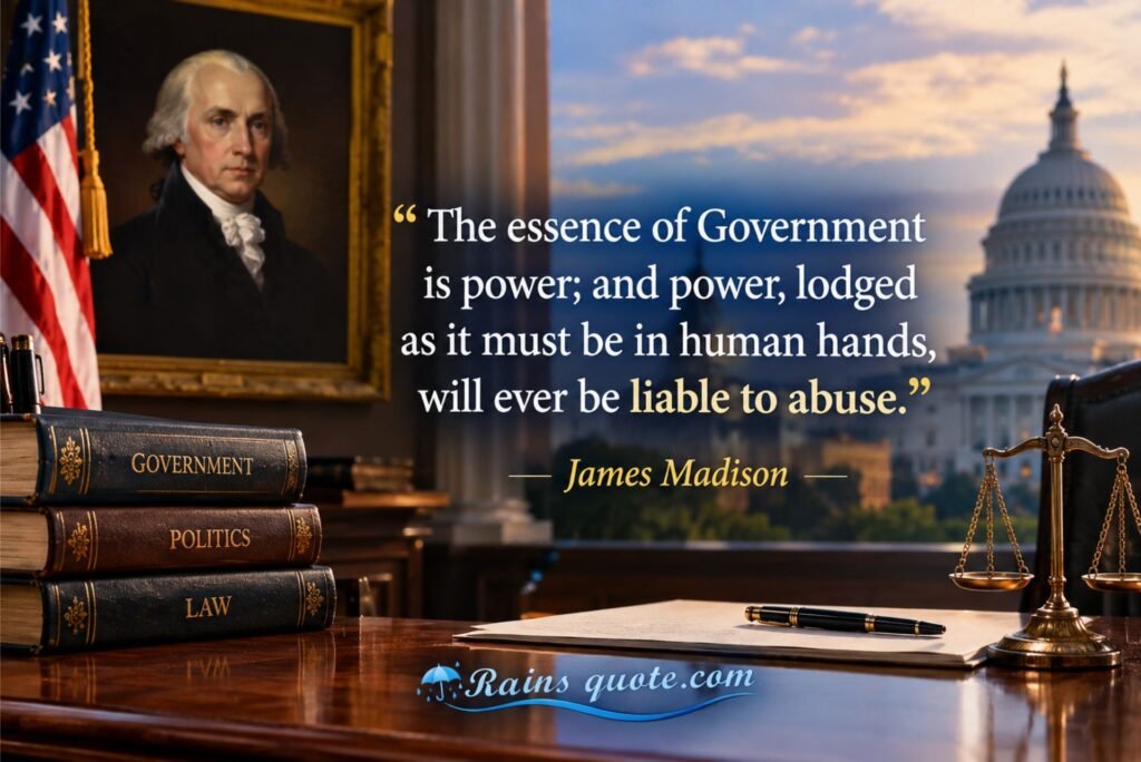 “The essence of Government is power; and power, lodged as it must be in human hands, will ever be liable to abuse.”