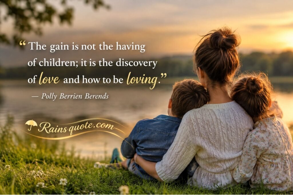 “The gain is not the having of children; it is the discovery of love and how to be loving.”