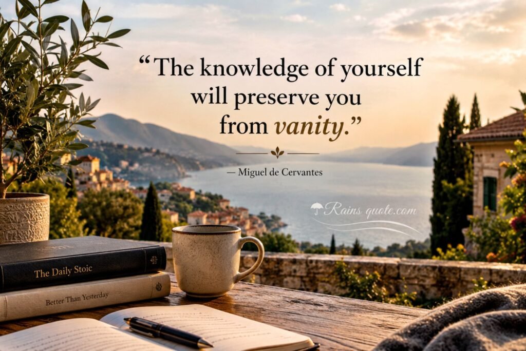 “The knowledge of yourself will preserve you from vanity.”