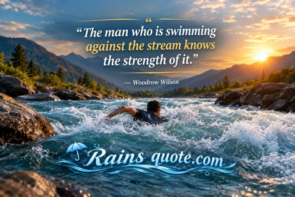“The man who is swimming against the stream knows the strength of it.”