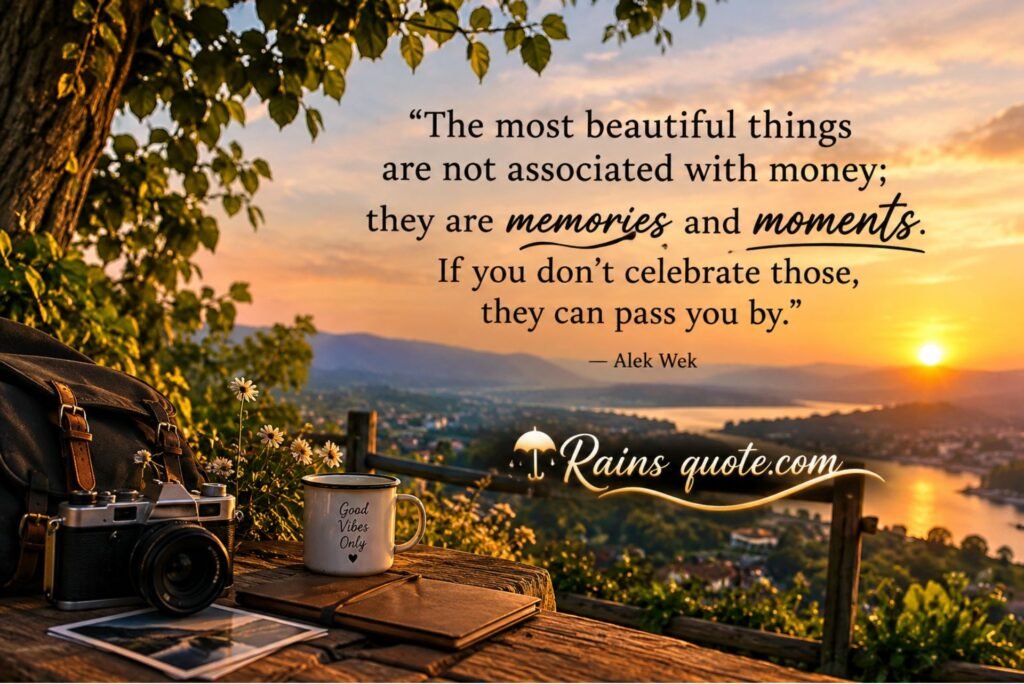 “The most beautiful things are not associated with money; they are memories and moments. If you don't celebrate those, they can pass you by.”